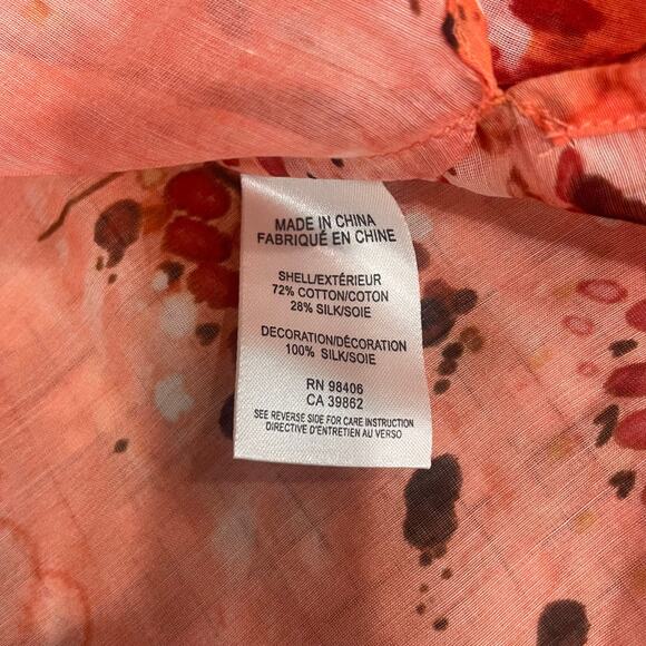 Theory Women Sheer Silk Blend Blouse Sz M - Picture 6 of 6